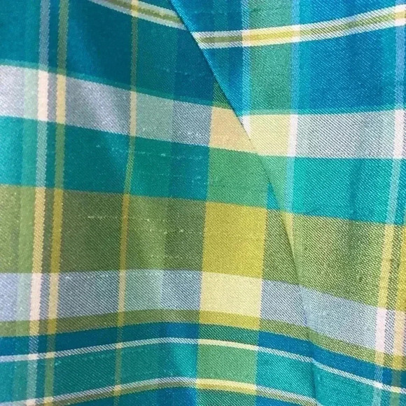 Sag Harbor Green& Blue Stripes Multicolored Short Sleeve Blazer Jacket Size 14 - Picture 10 of 11